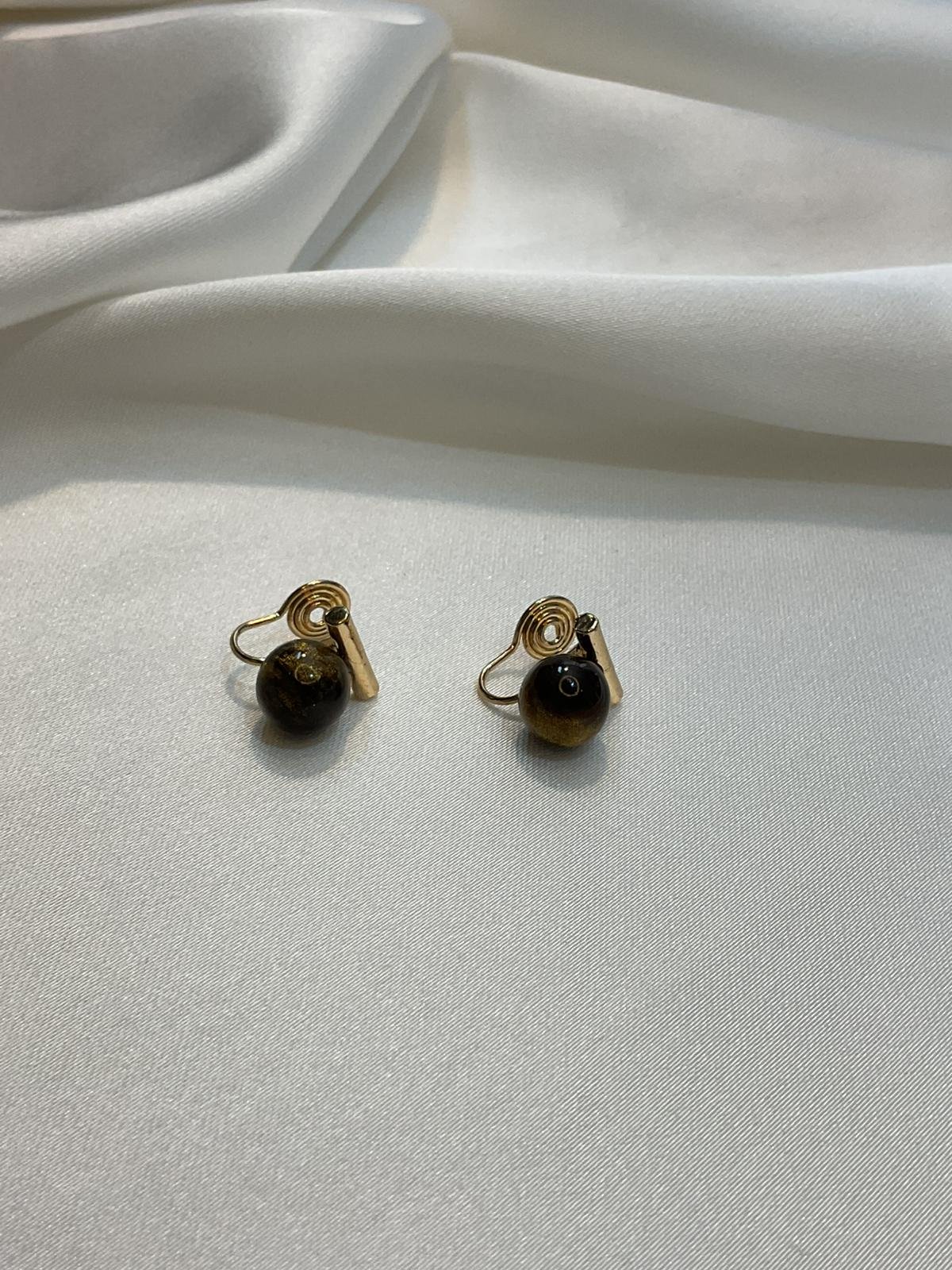 Kahverengi Taşlı Küpe - Görsel 2