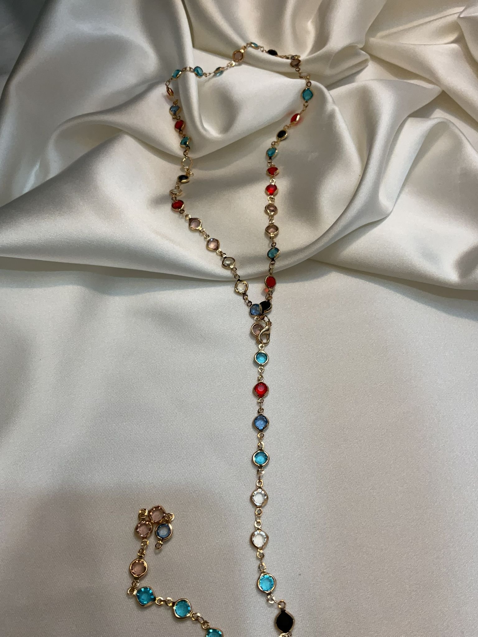 Renkli Taşlı Y Kolye - Görsel 2