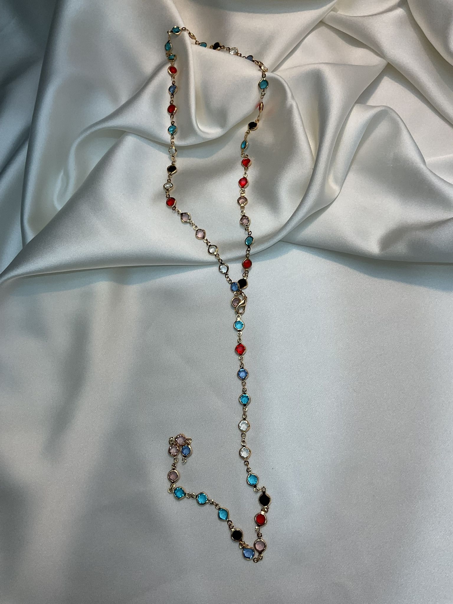 Renkli Taşlı Y Kolye