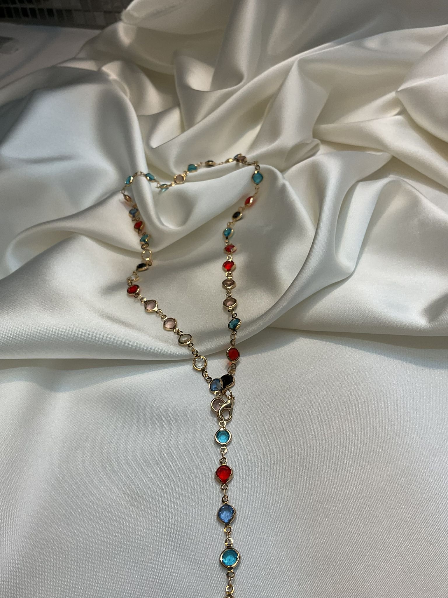 Renkli Taşlı Y Kolye - Görsel 3