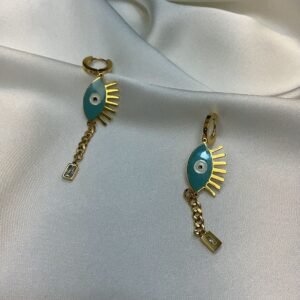 Gold Nazar Sallantılı Küpe