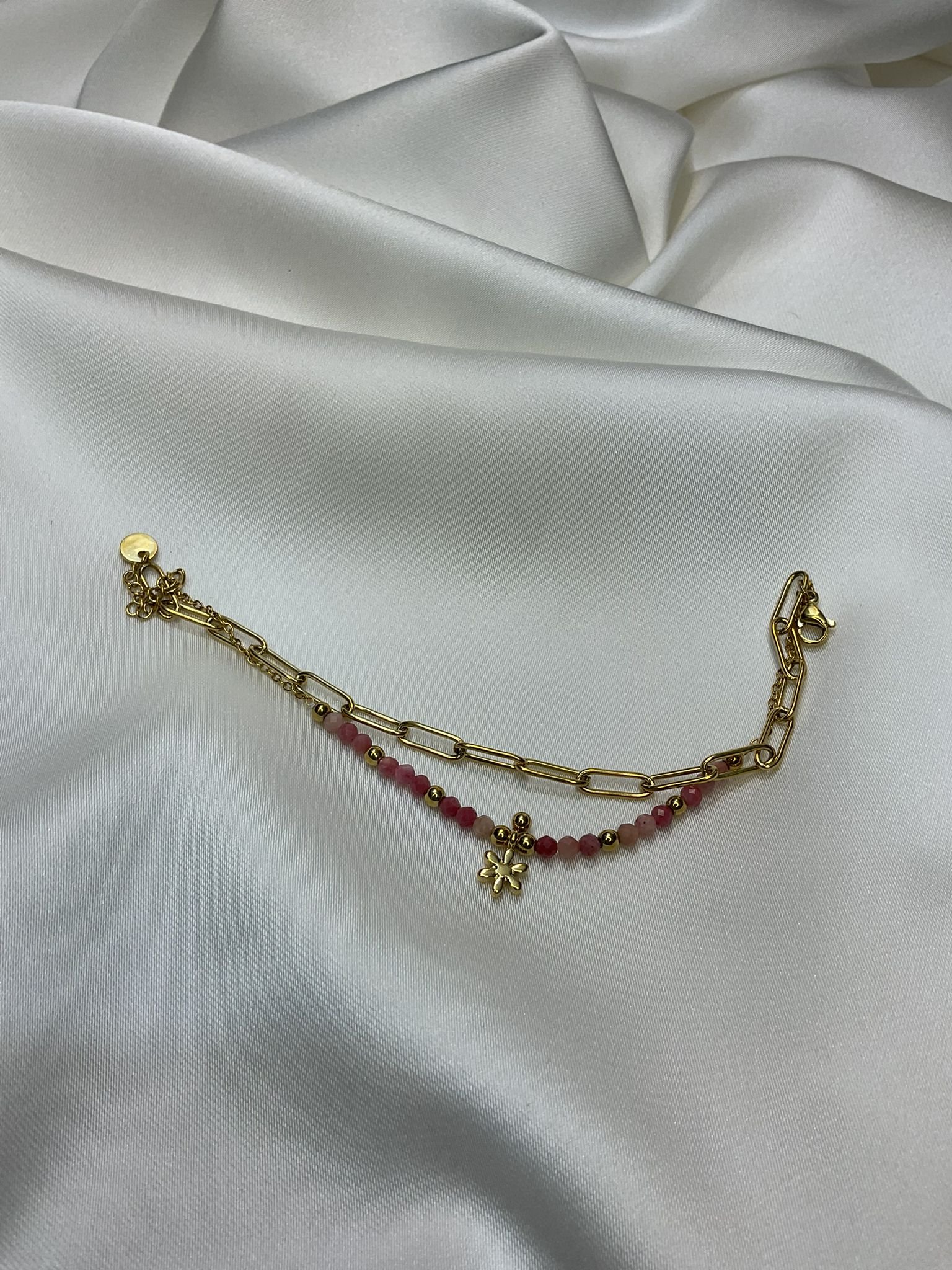 Celestia Serisi – Rosé İkili Taşlı Bileklik