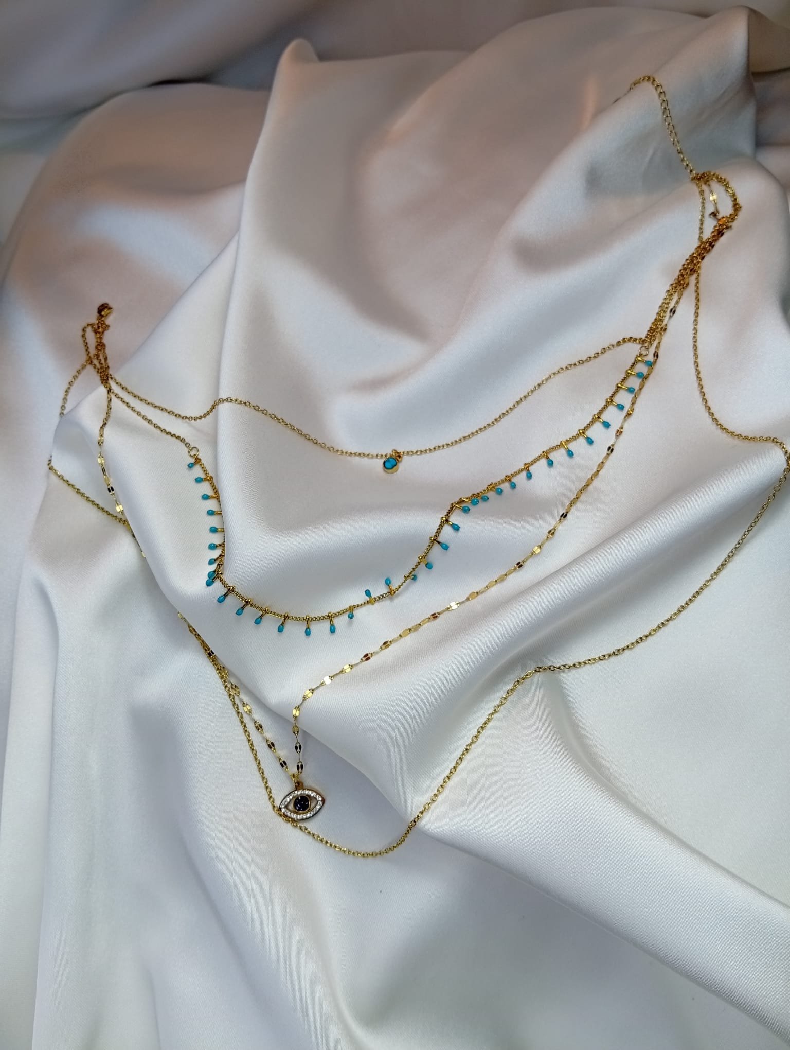 Bohem Nazar Katmanlı Kolye