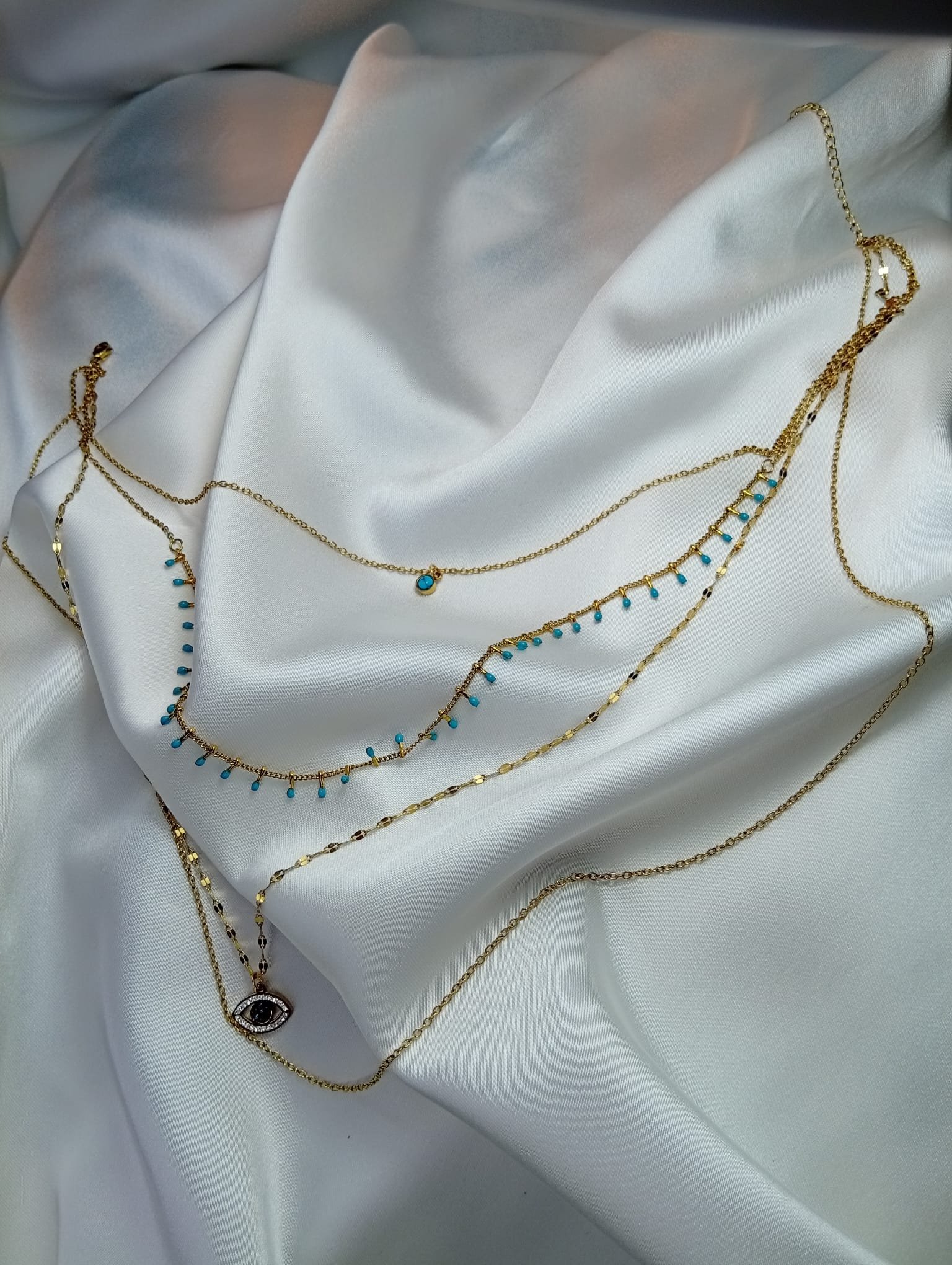 Bohem Nazar Katmanlı Kolye - Görsel 3