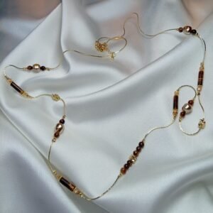 Kahverengi Taşlı Mystic Kolye