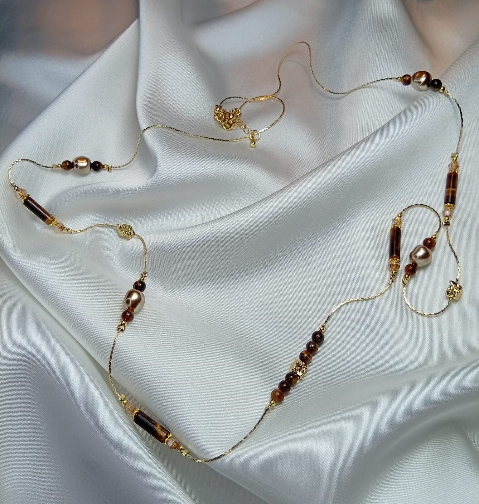 Kahverengi Taşlı Mystic Kolye