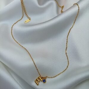 Gold Renk Nazarlıklı Harf Kolye