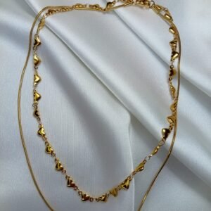 Altın Kalp Çift Kolye