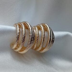 Altın Katmanlı Halka Küpe