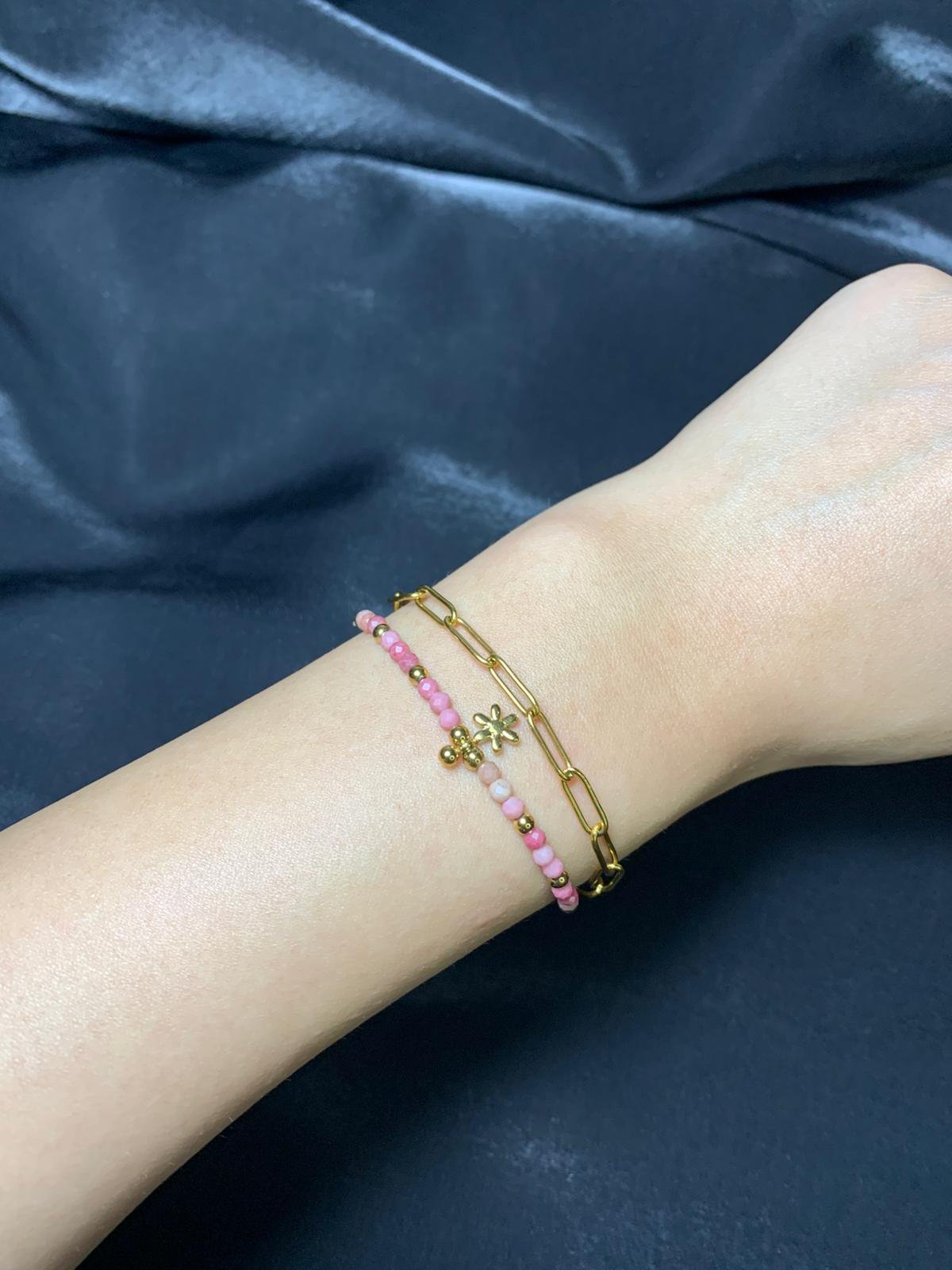 Celestia Serisi – Rosé İkili Taşlı Bileklik - Görsel 2