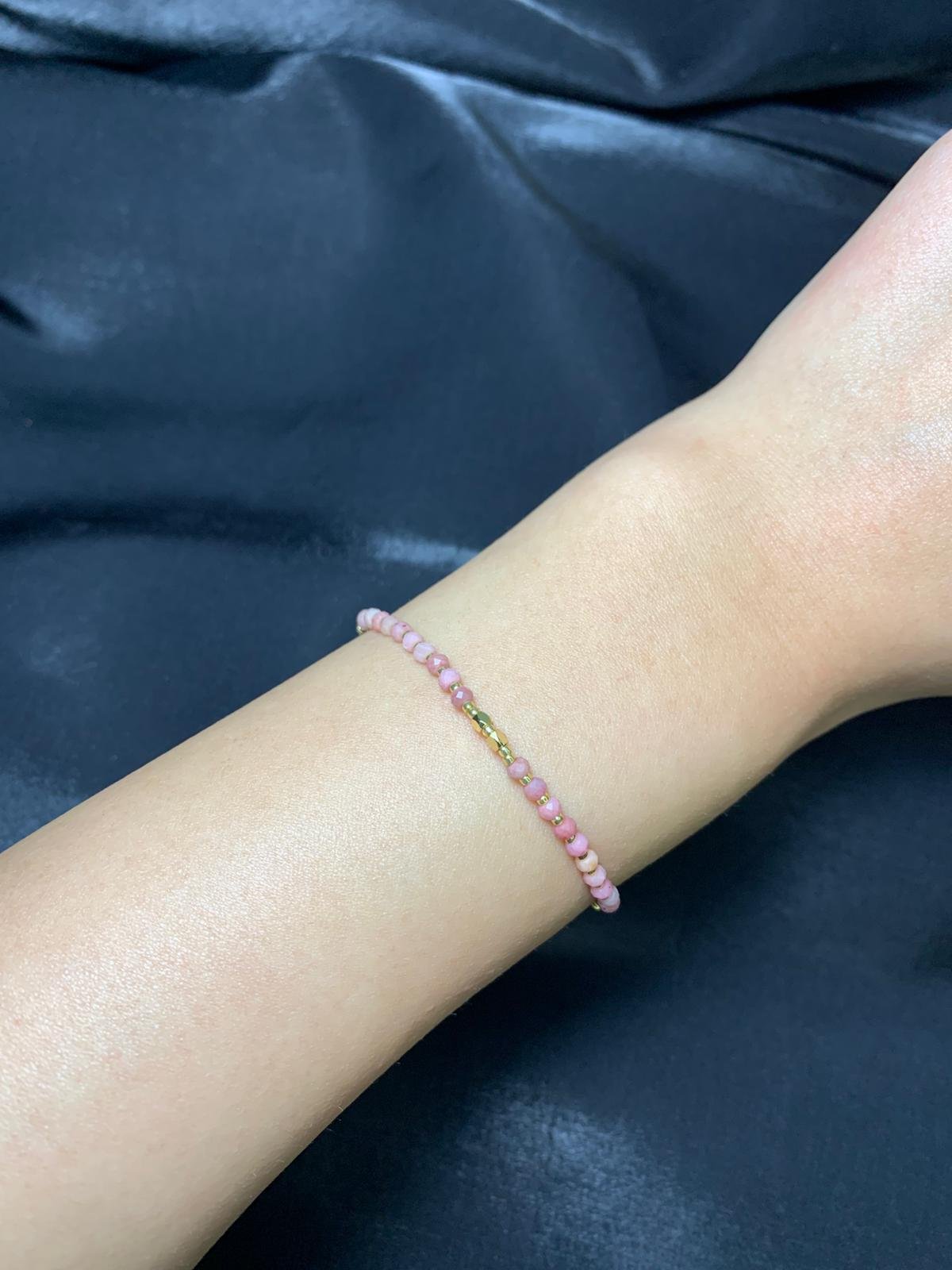 Rose & Gold Minimal Taşlı Bileklik - Görsel 2