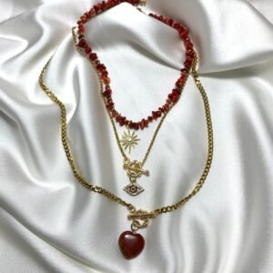 Mercan Taşlı El Yapımı Kolye